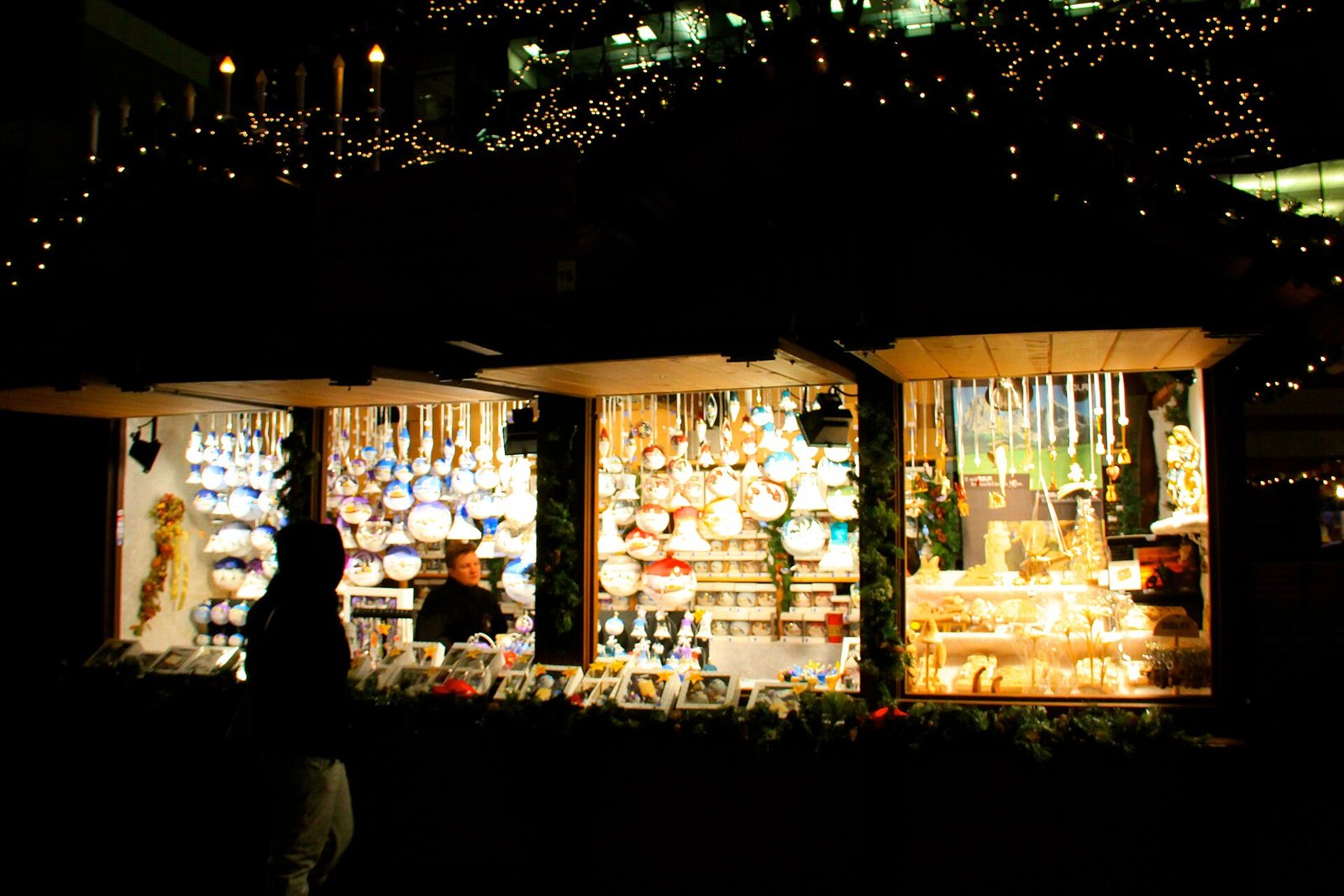 The wooden stalls of the Christkindlmarket in Chicago