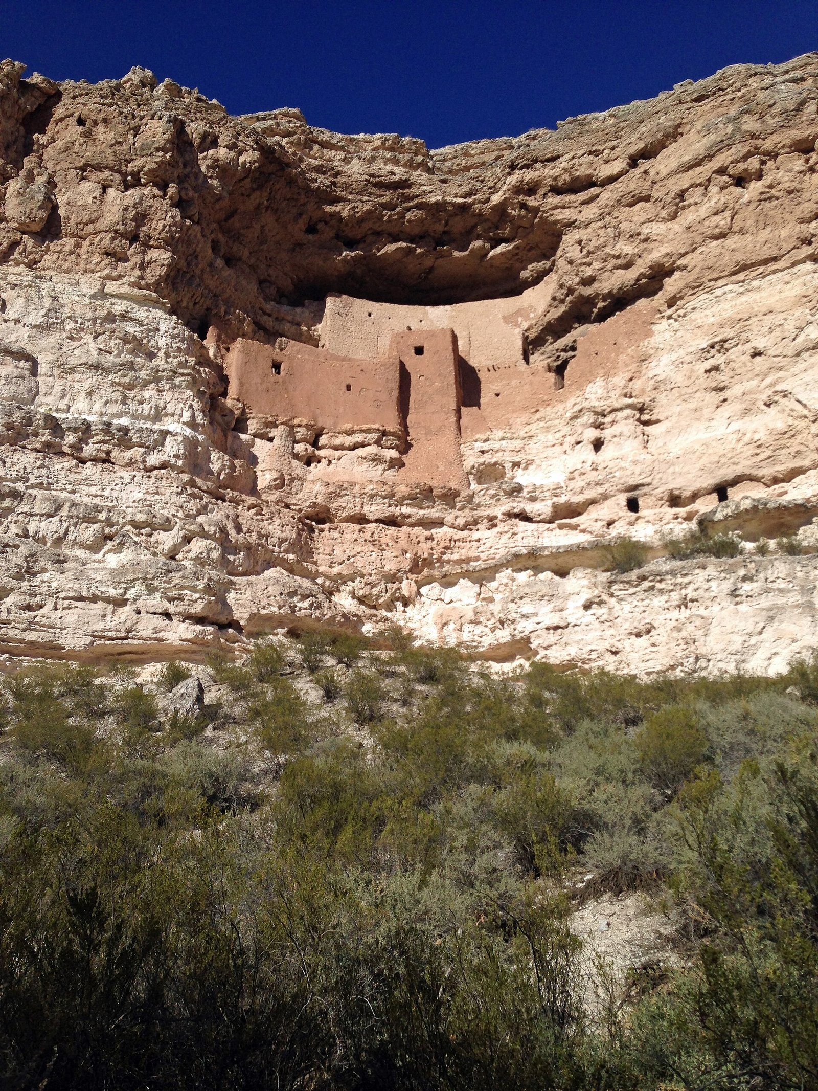 Montezuma Castle cliff dwelling set into a limestone cliff