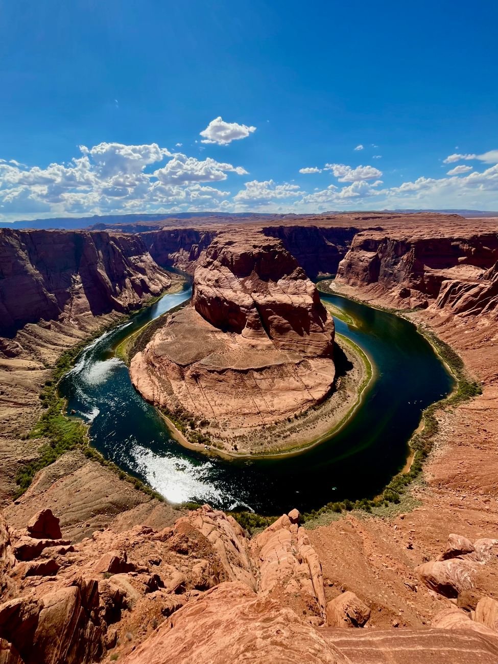 The Colorado River curving around Horseshoe Bend near Page