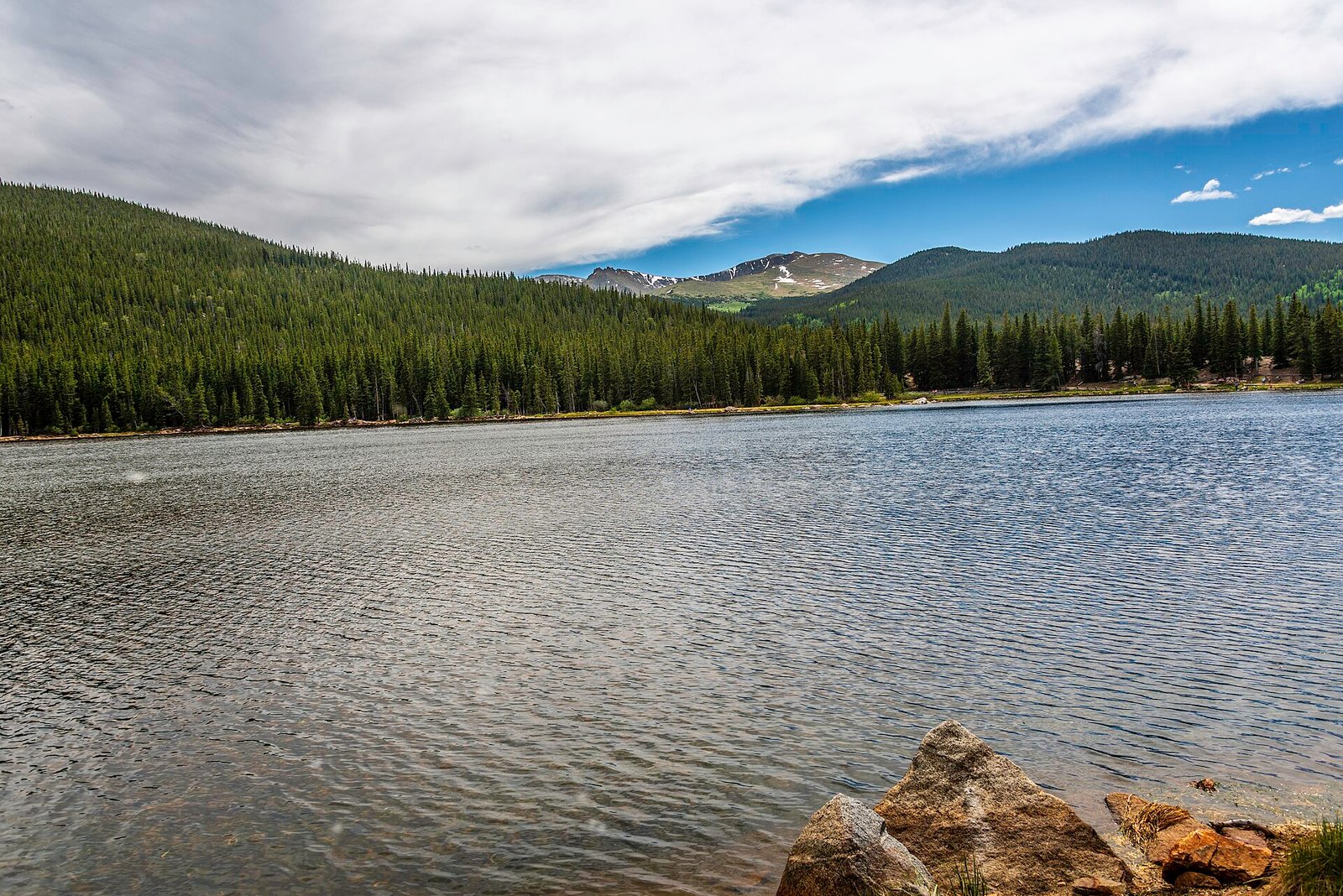 Echo Lake, at the start of the road up Mount Blue Sky