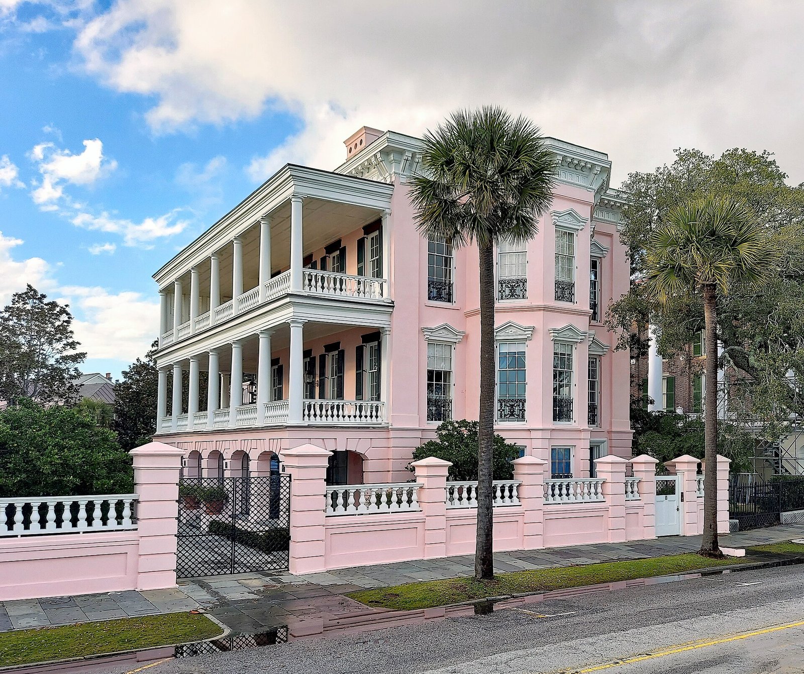 A grand mansion on East Battery facing Charleston harbor