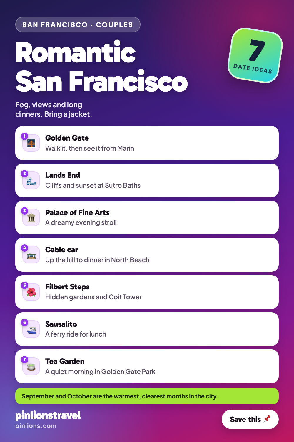 7 Romantic Things to Do in San Francisco