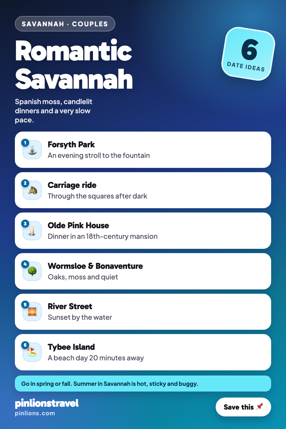 6 Romantic Things to Do in Savannah