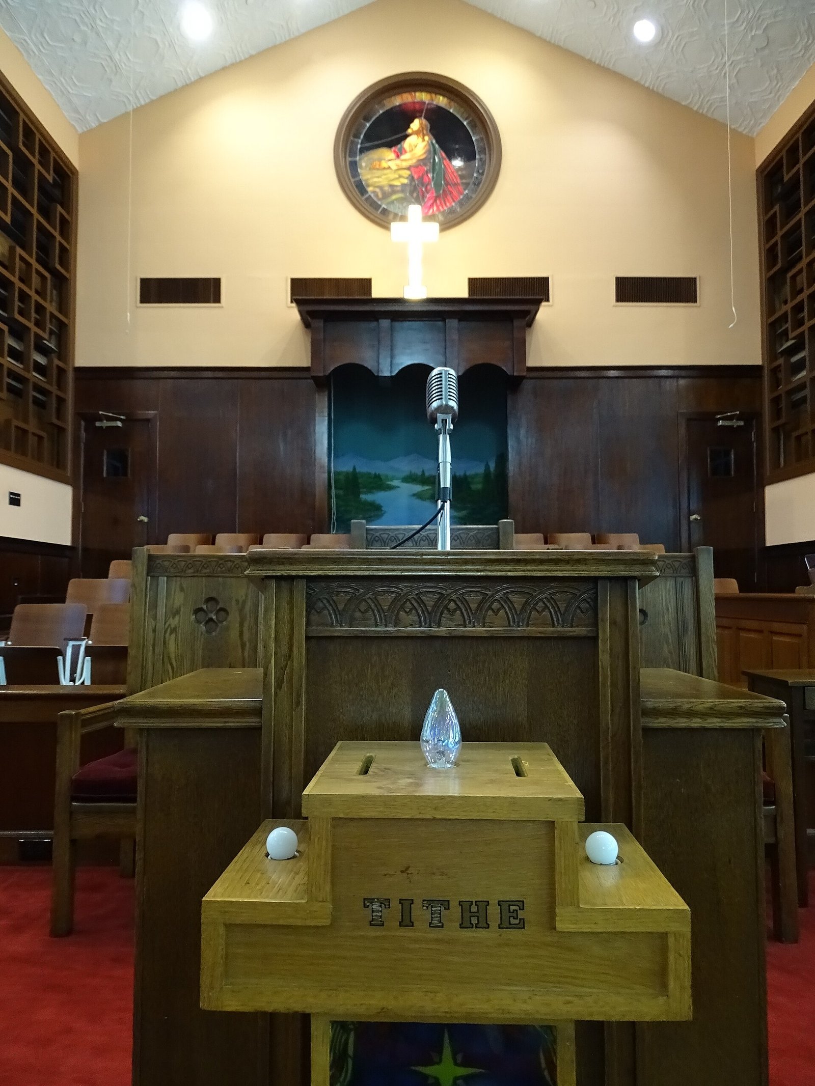 The pulpit inside historic Ebenezer Baptist Church in Atlanta