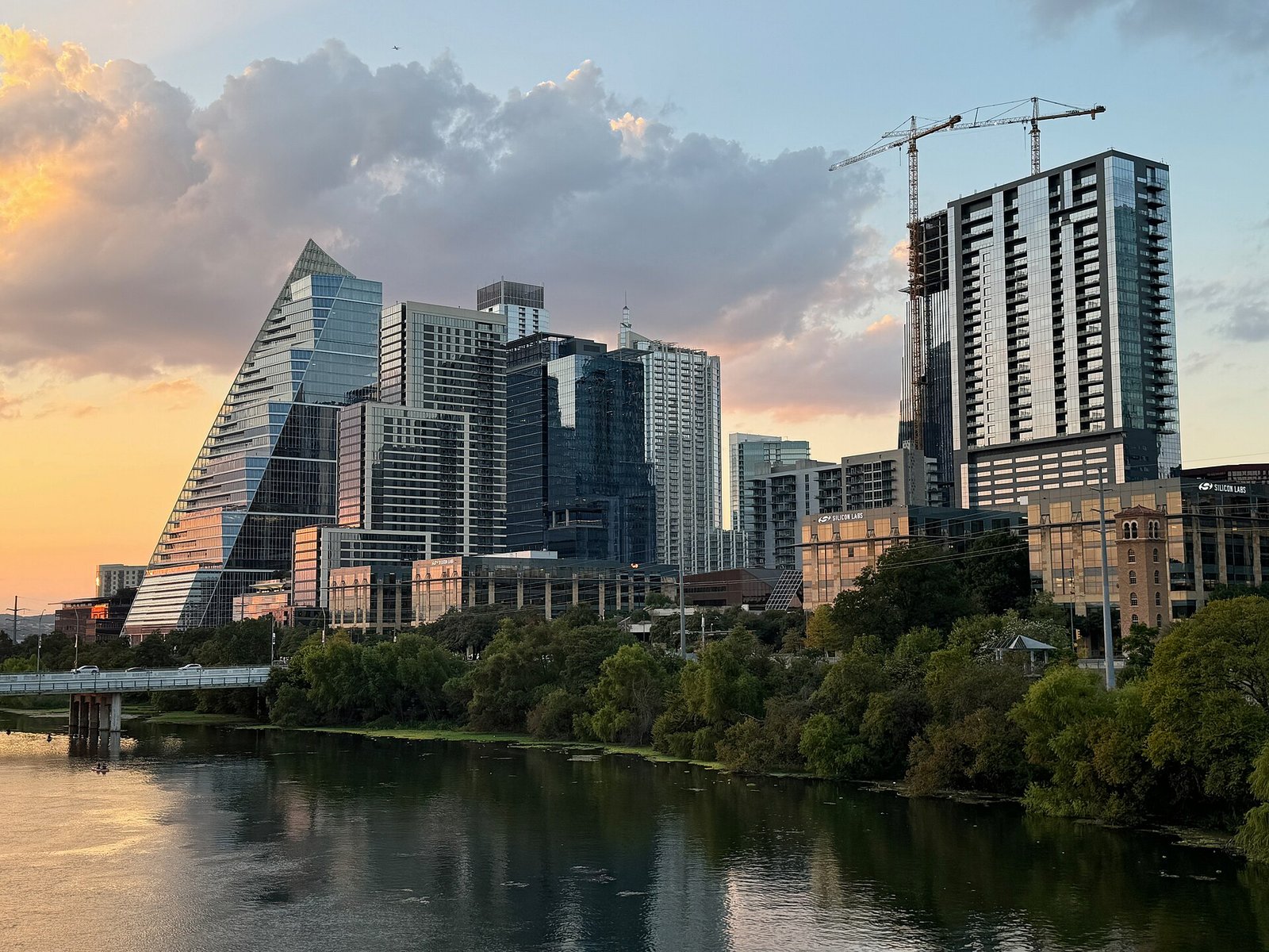 The downtown Austin skyline above Lady Bird Lake