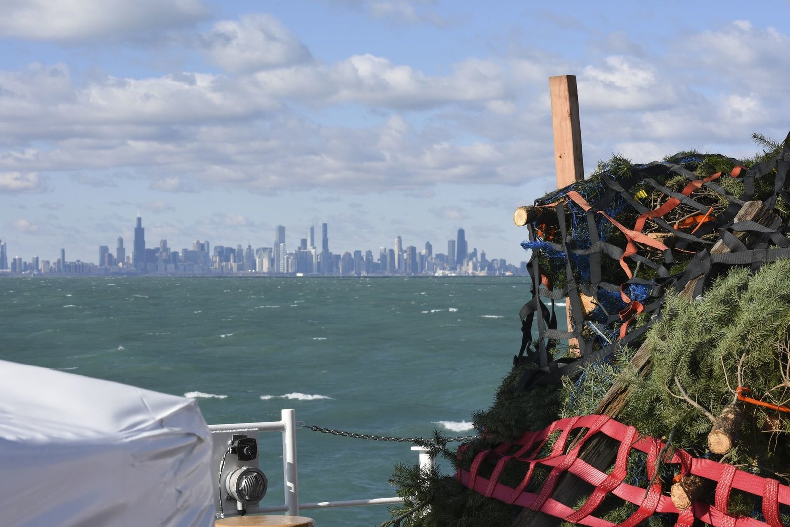 The Chicago skyline along Lake Michigan