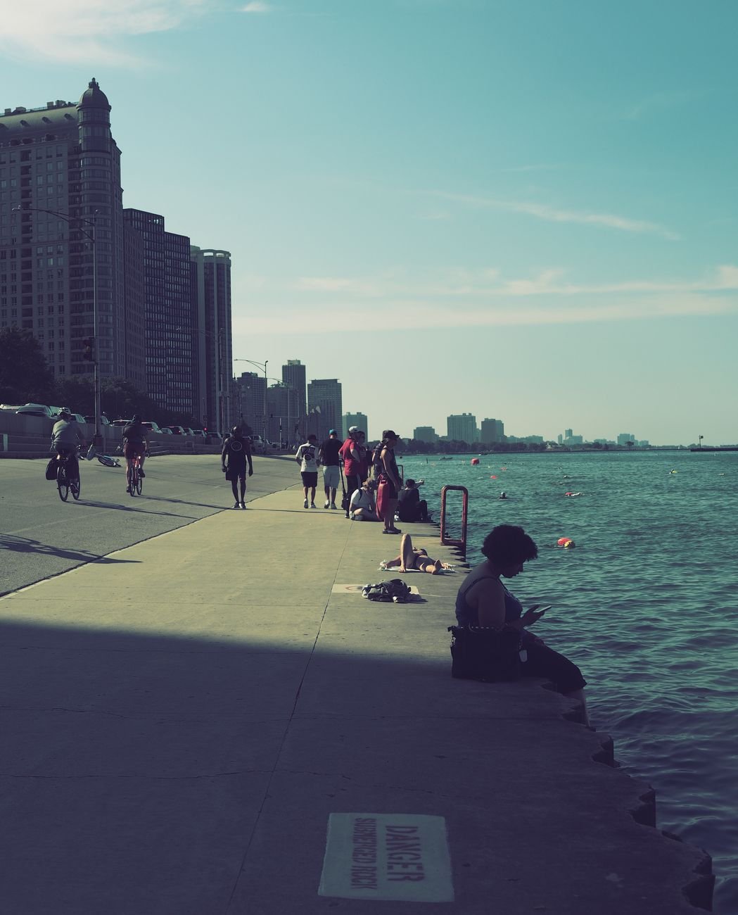 The Lakefront Trail along Lake Michigan in Chicago