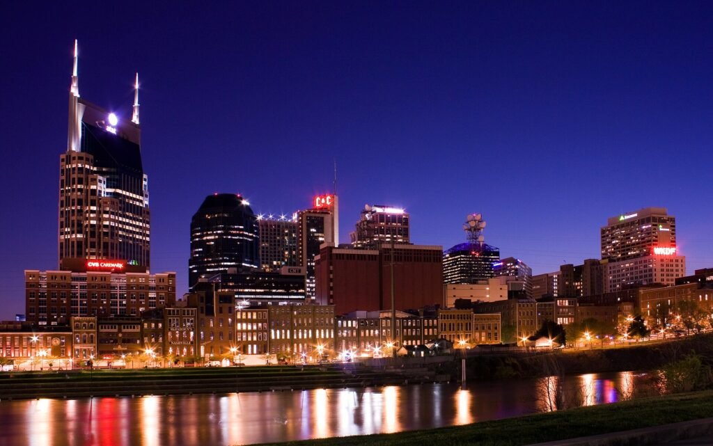 The Nashville skyline above the Cumberland River