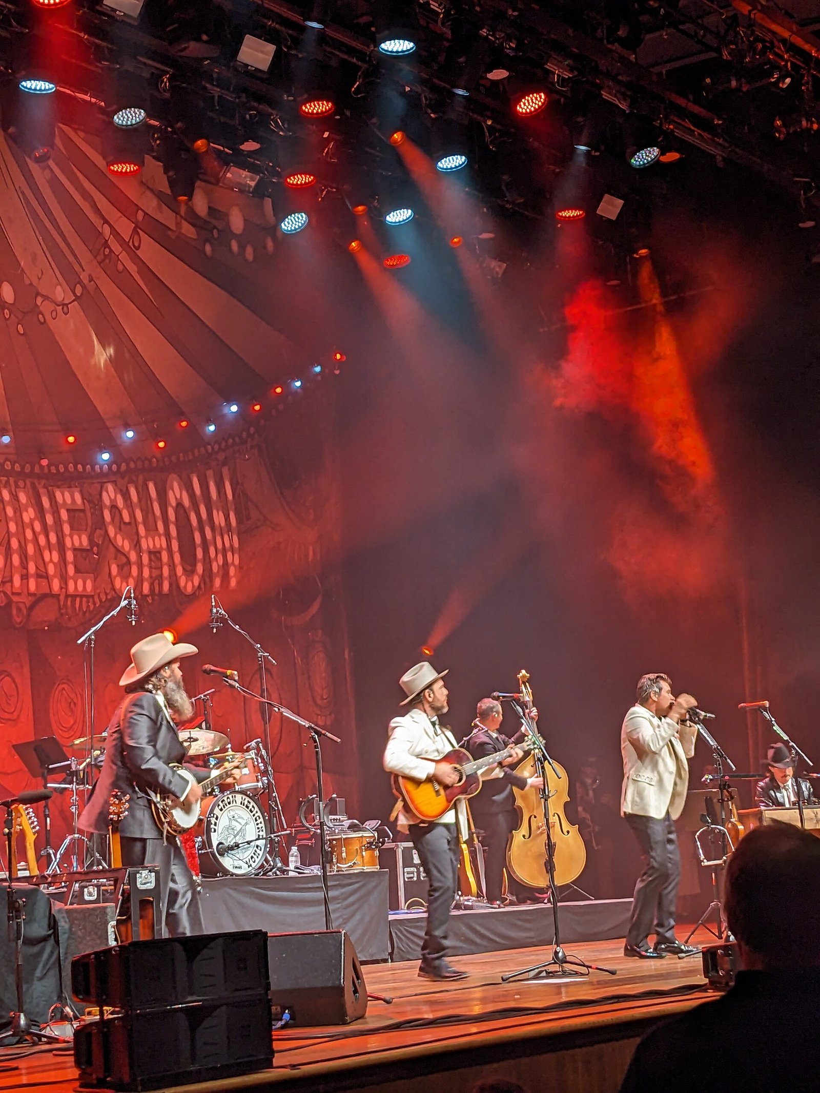 Old Crow Medicine Show on stage at the Ryman Auditorium
