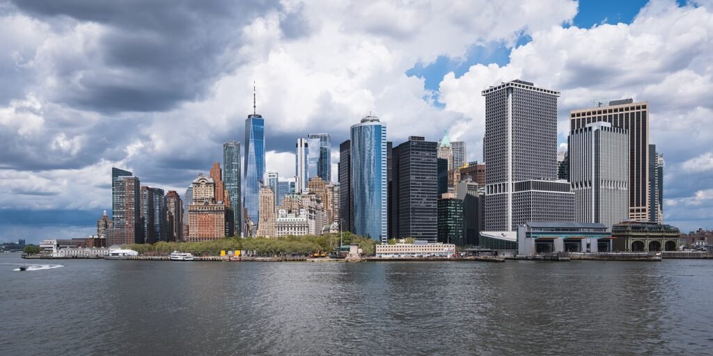 The Lower Manhattan skyline across the East River