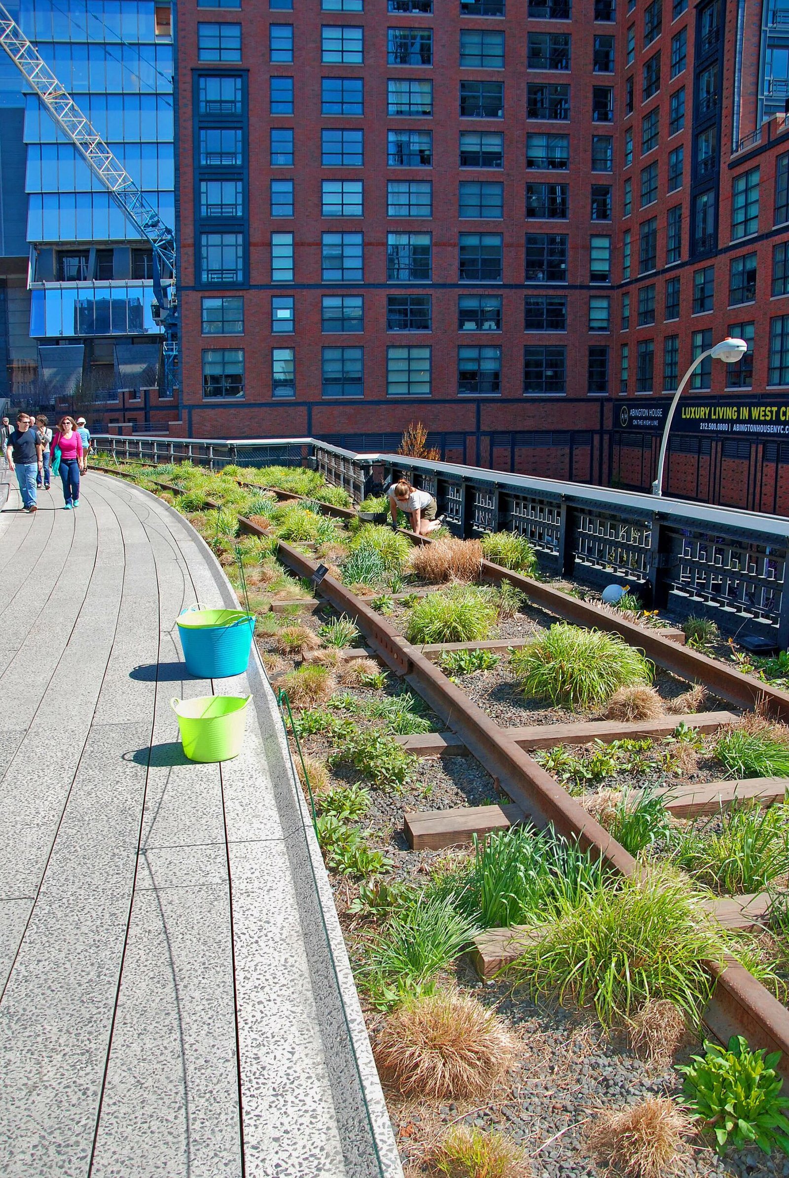People walking along the High Line in Chelsea