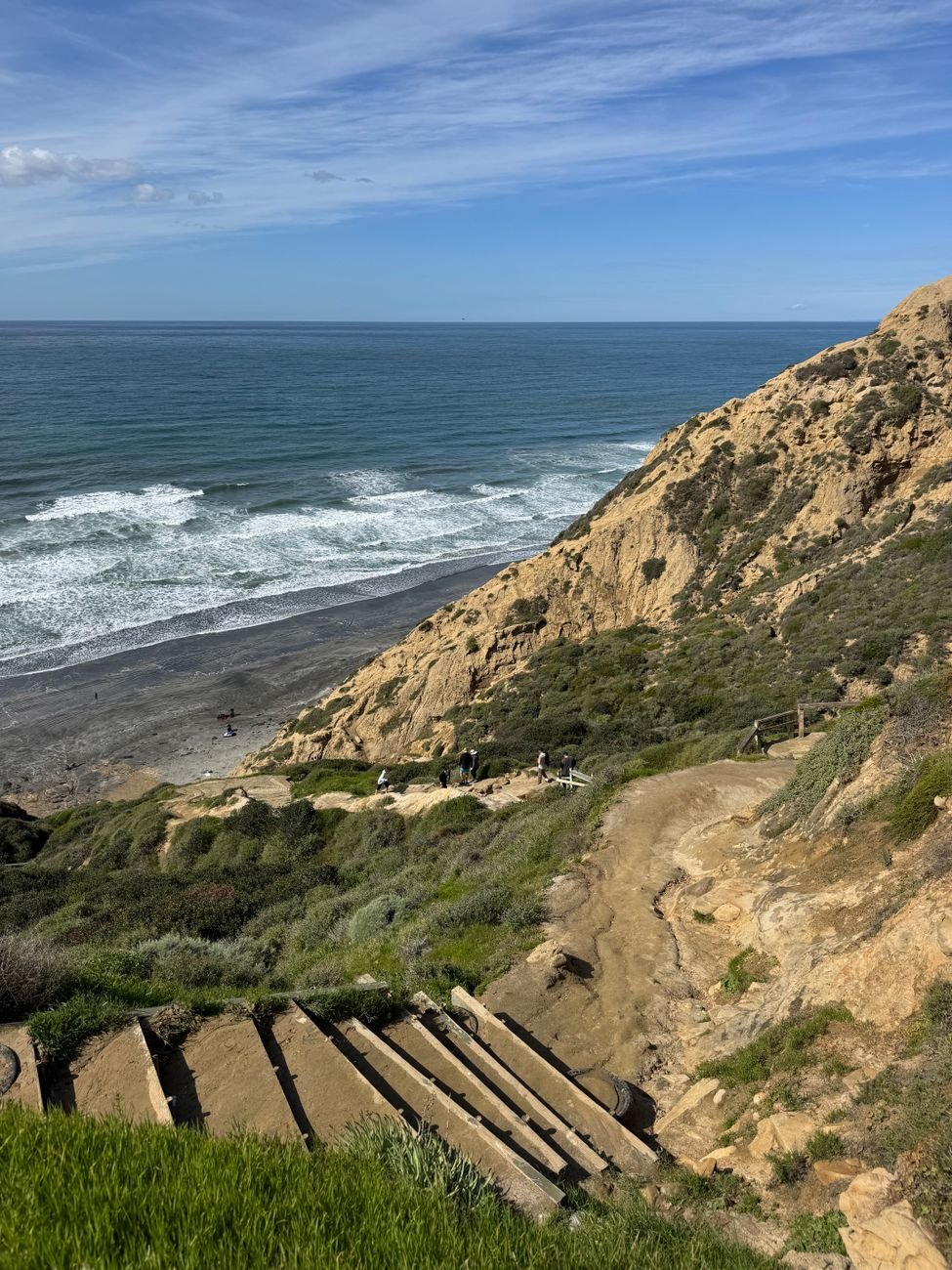 The cliffs and ocean views on a trail at Torrey Pines State Reserve