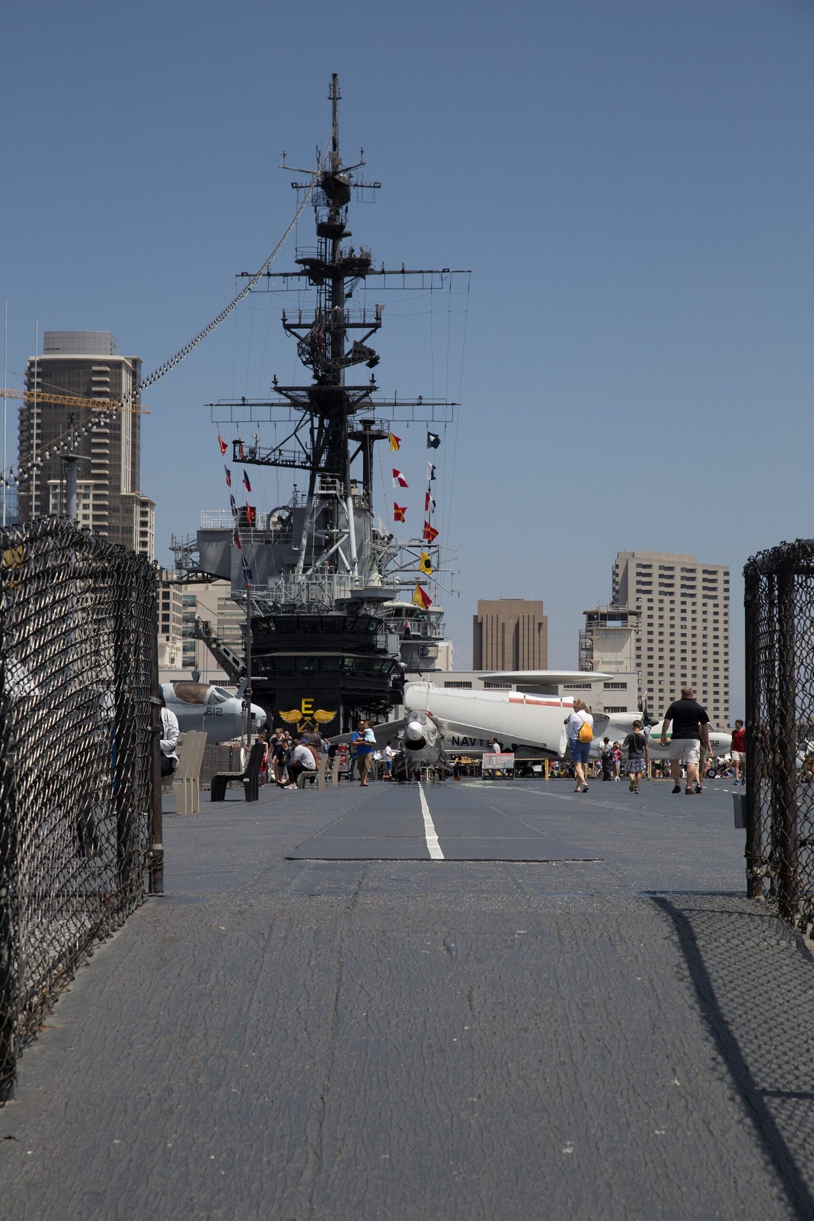 The flight deck of the USS Midway Museum in San Diego