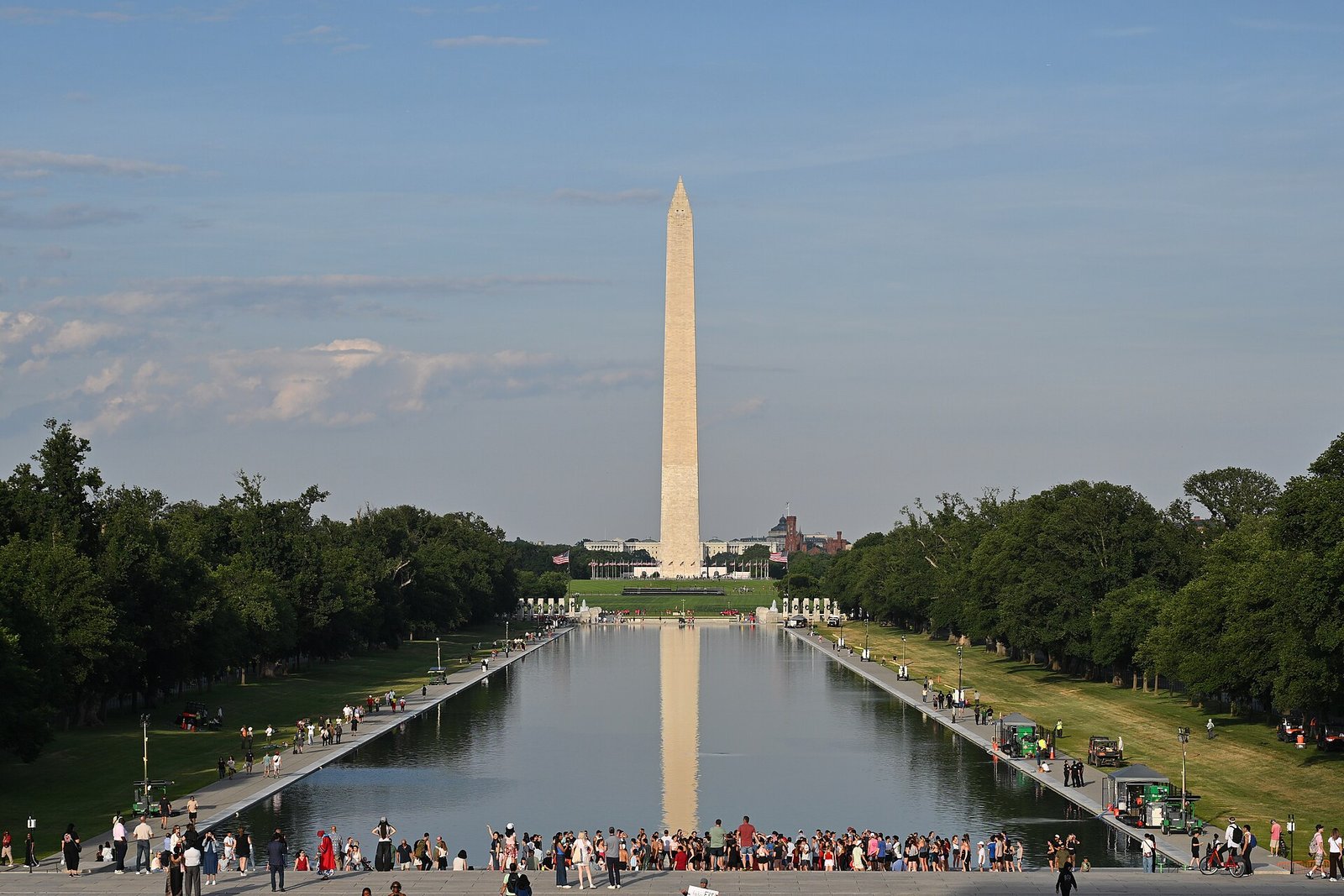 The Reflecting Pool and Washington Monument seen from the Lincoln Memorial
