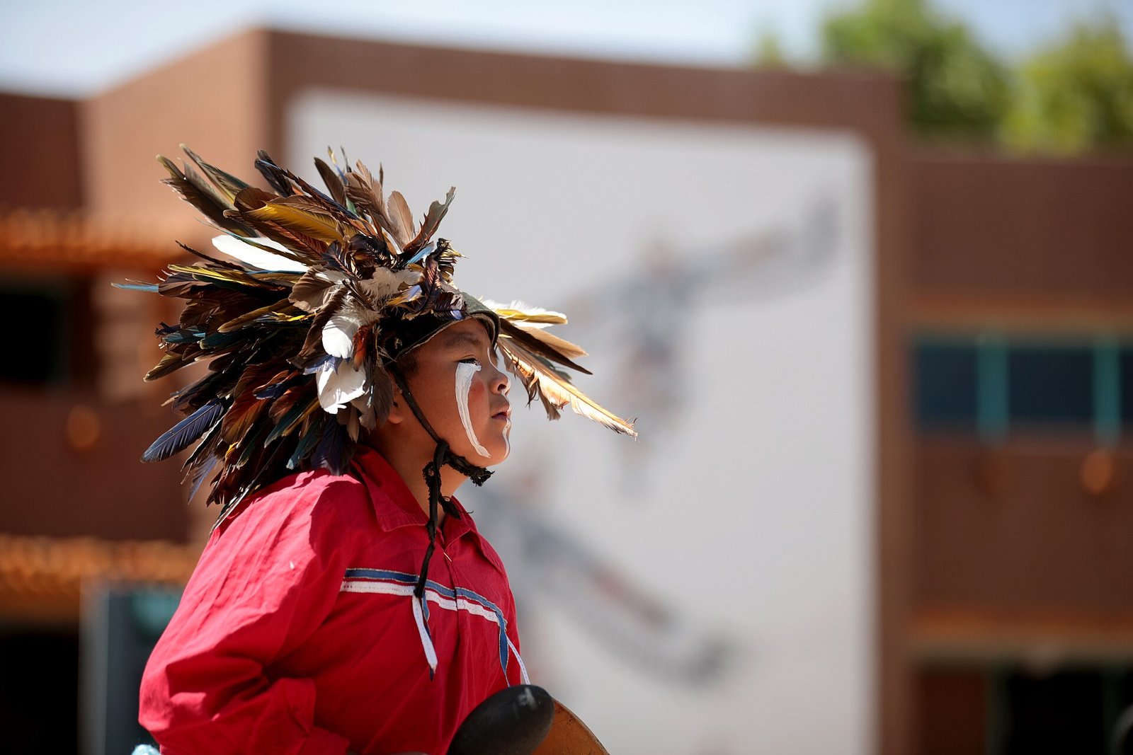 A young dancer performing at the Indian Pueblo Cultural Center