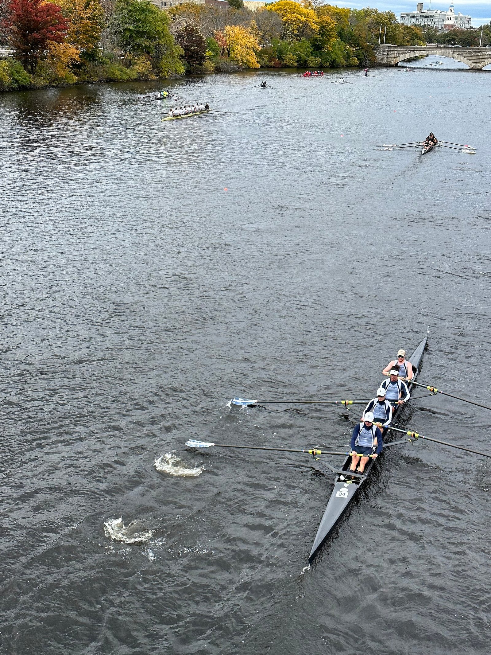 Rowers on the Charles River in Boston