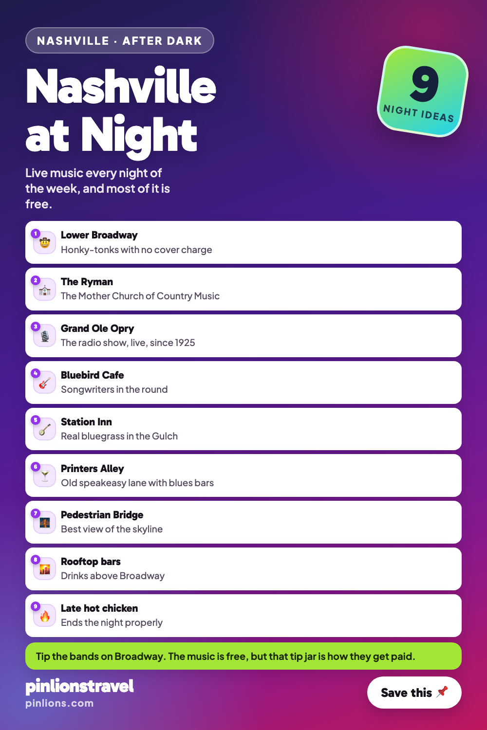 9 Things to Do in Nashville at Night