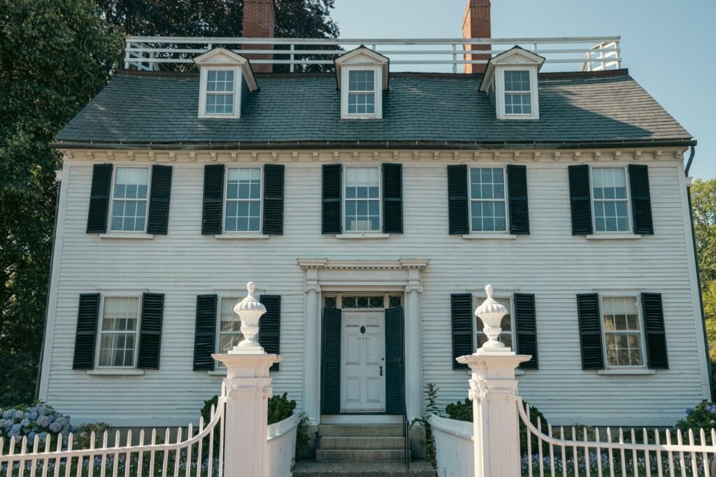 Historic houses and autumn trees in Salem, Massachusetts
