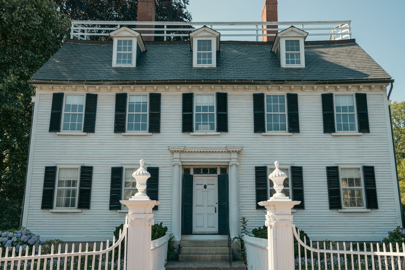 Historic houses and autumn trees in Salem, Massachusetts