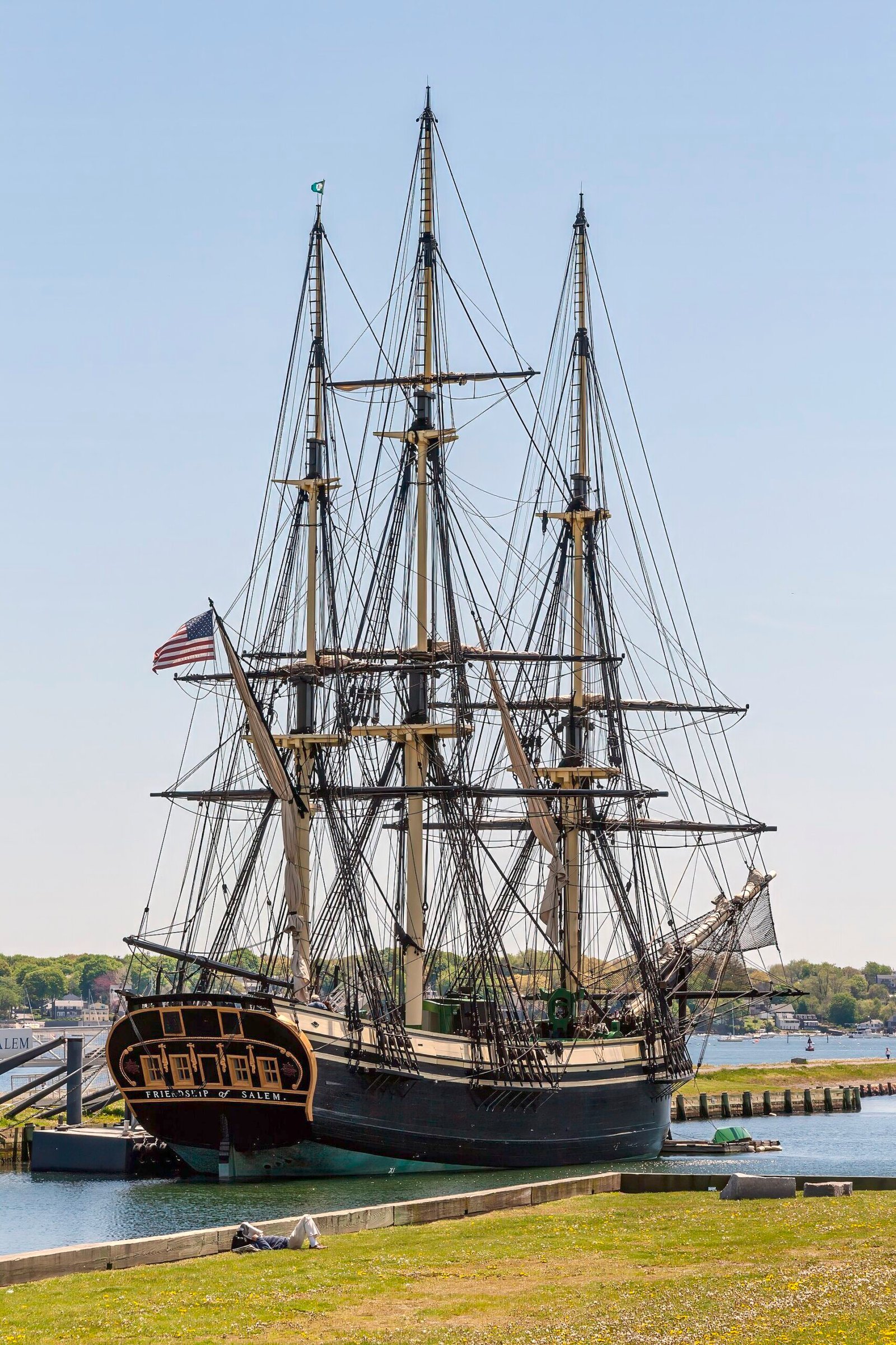 The Friendship of Salem tall ship at Derby Wharf