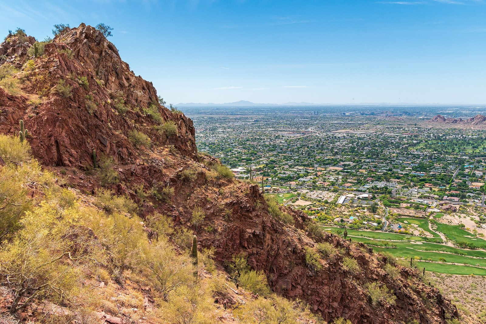 Camelback Mountain rising above the desert near Scottsdale