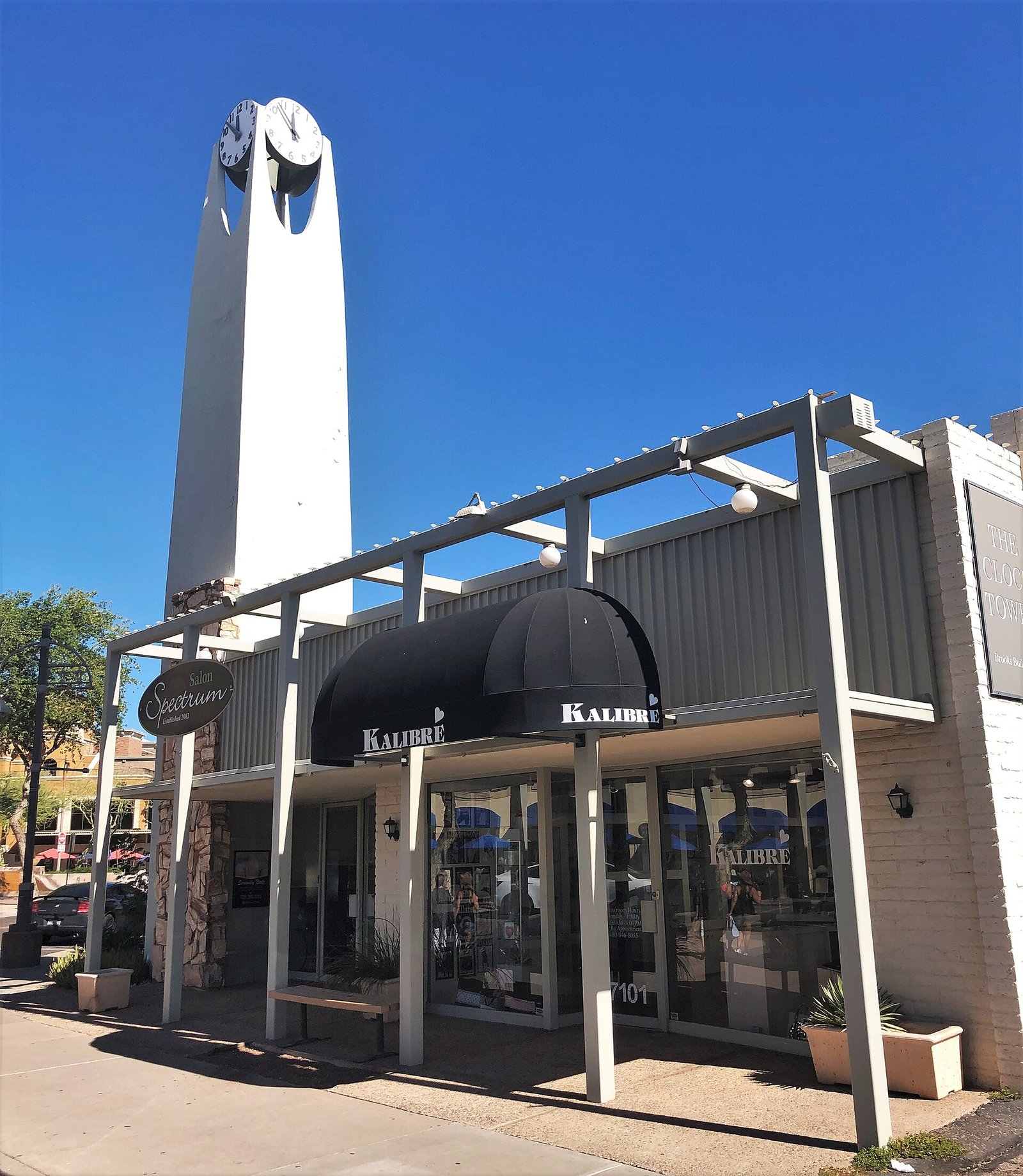 The clock tower building in Old Town Scottsdale