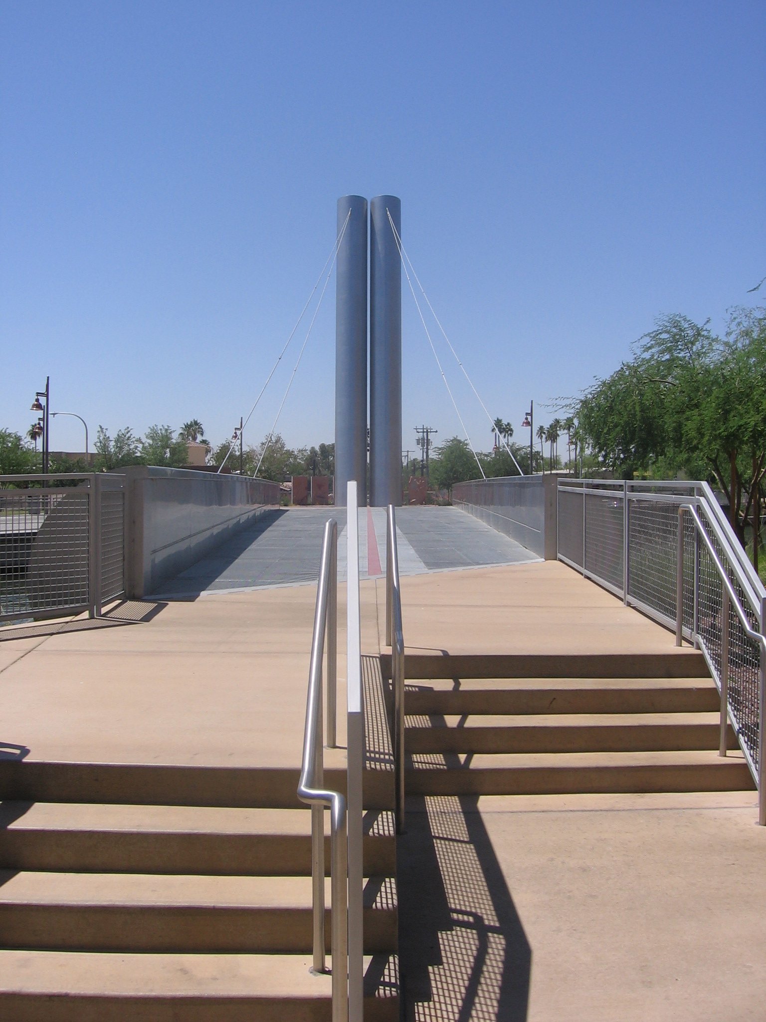 The Soleri Bridge over the Arizona Canal at the Scottsdale Waterfront
