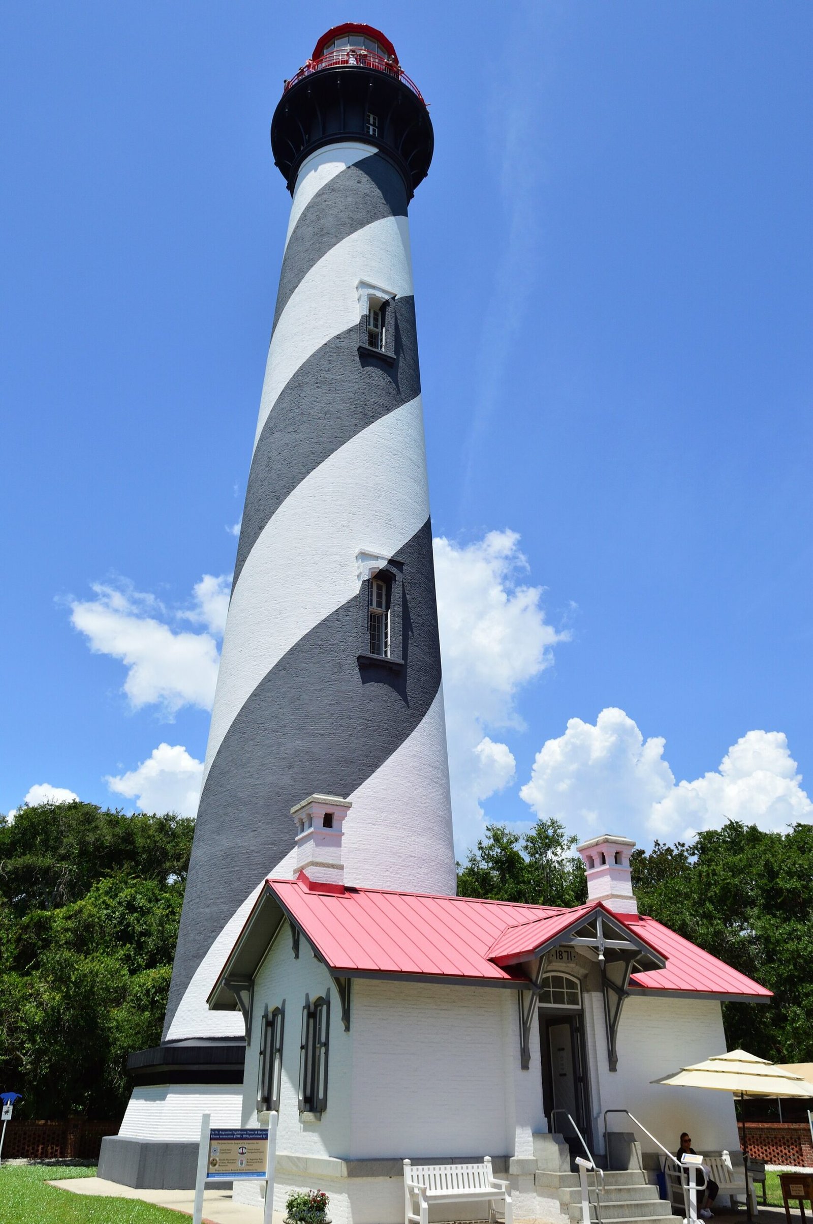 The black and white spiral St. Augustine Lighthouse