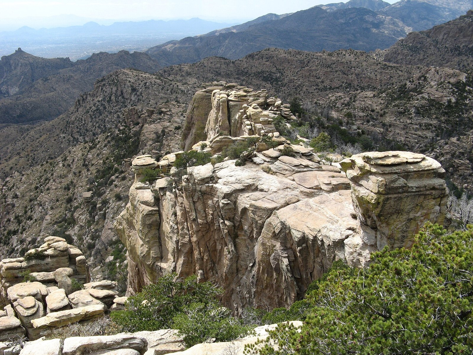 Stacked rock formations at Windy Point Vista on Mount Lemmon
