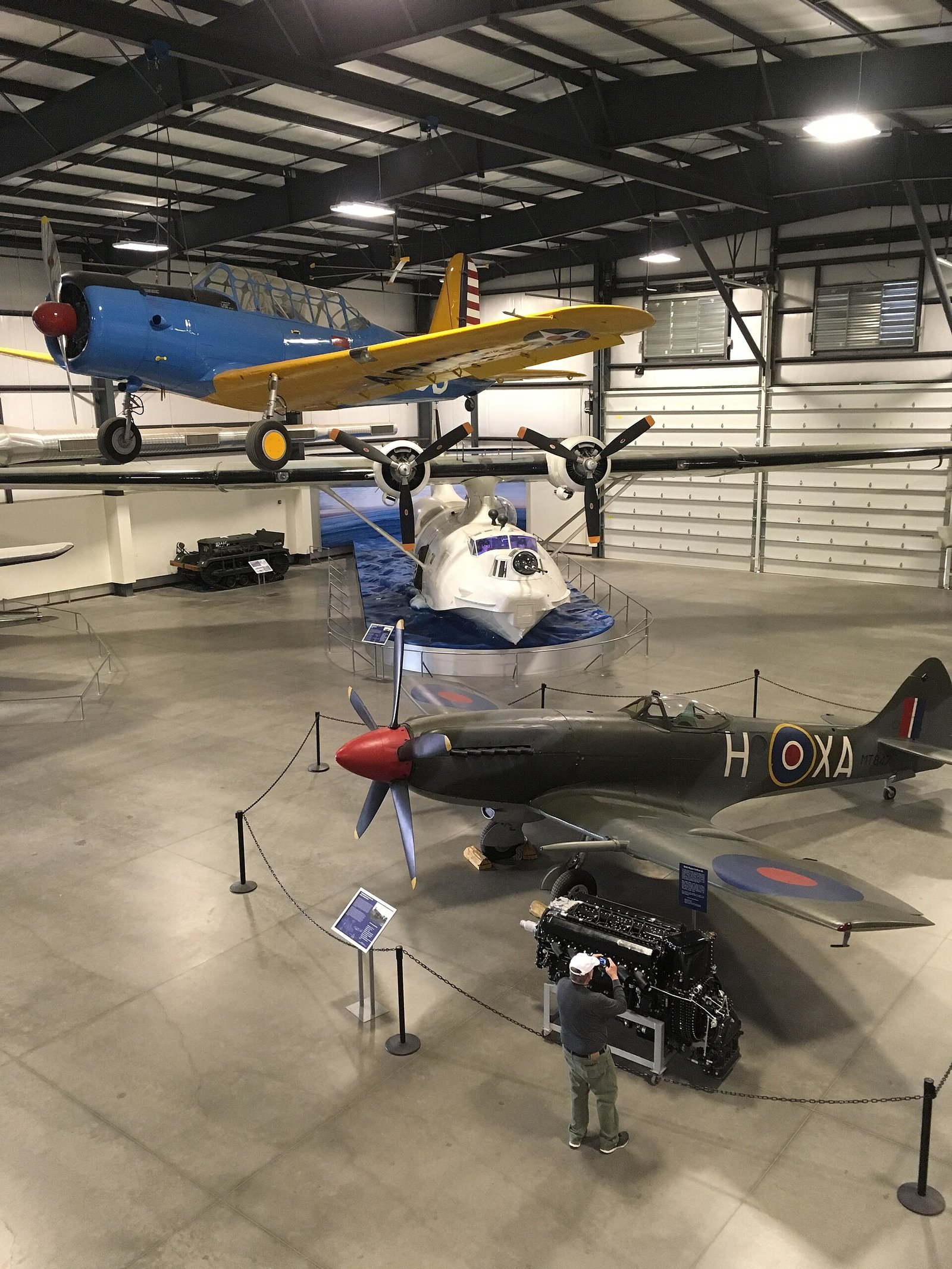 Historic aircraft inside a hangar at the Pima Air and Space Museum