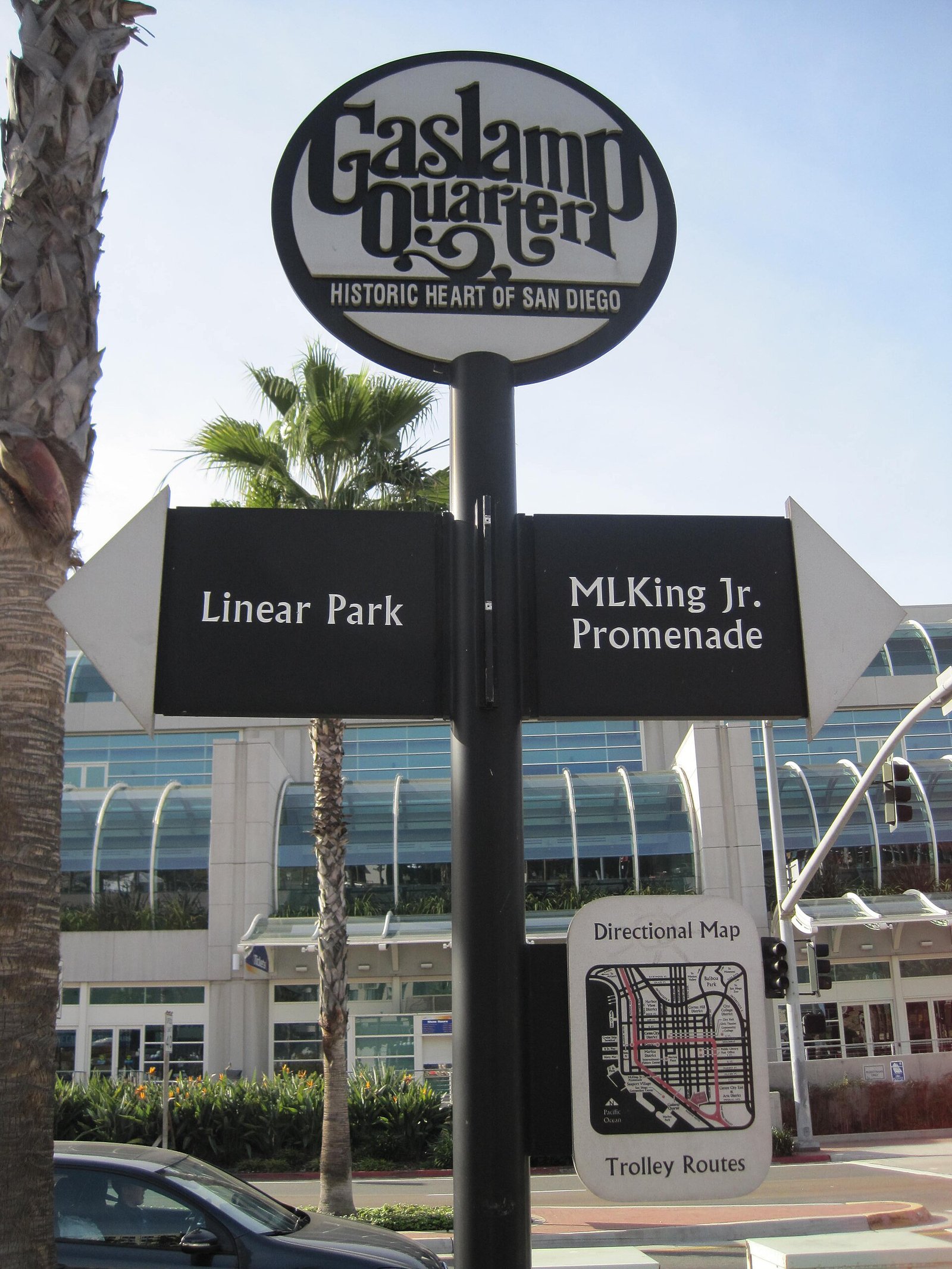 The Gaslamp Quarter sign in downtown San Diego