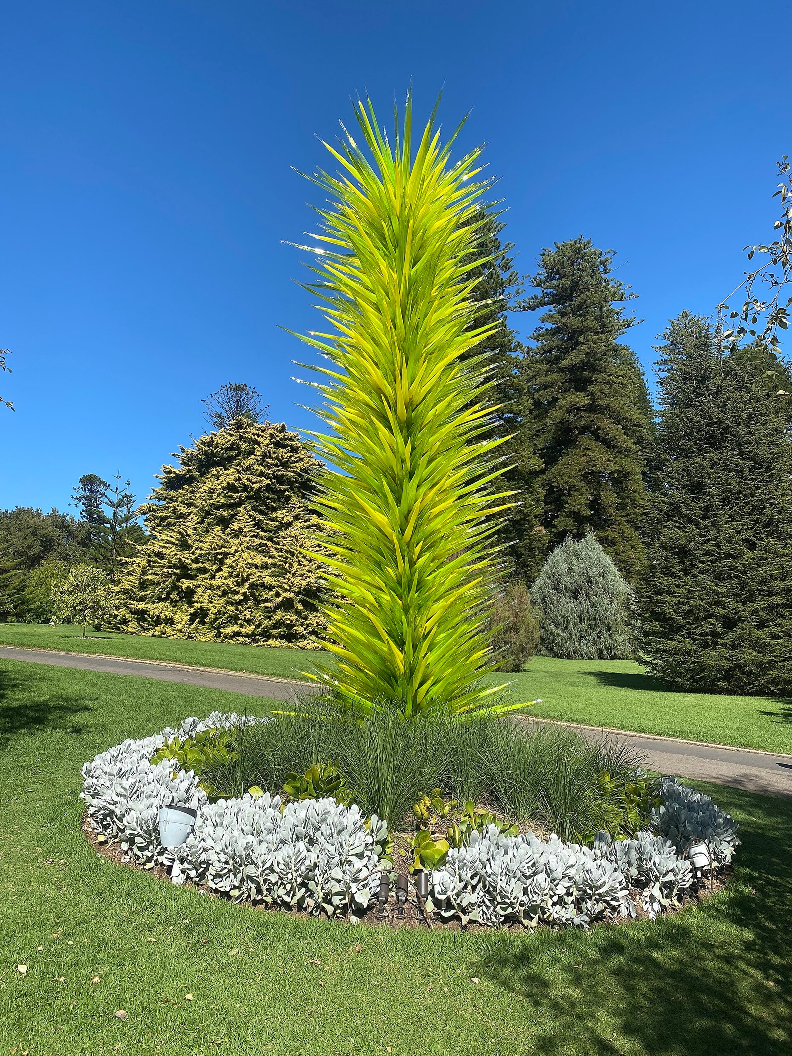 A blown-glass tower by Dale Chihuly, the Washington artist behind Chihuly Garden and Glass
